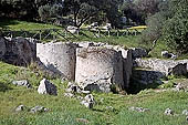 Selinunte Cave di Cusa. The quarry utilized for temple columns, today it is still possible to observe blocks and drums at different stages of preparation. 